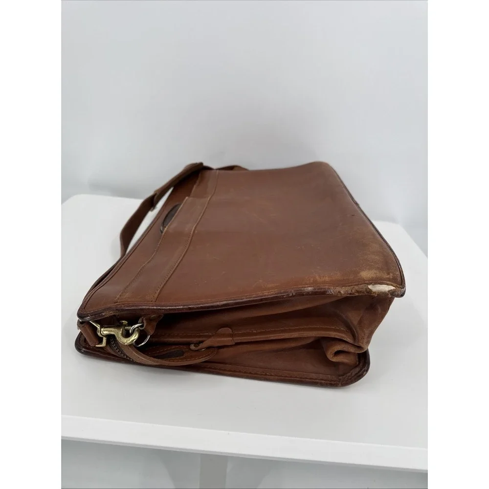 Vintage Coach 5351 Senator Brown Leather Legal Size Briefcase Restoration Needed